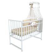 Кроватка детская Magico mini Кр 1-02м кол.+кач., опускн.планка, белый 121