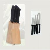 Ножи 5пр. ASTELL AST-004-HH-003 пласт.ручки + деревянн.подставка