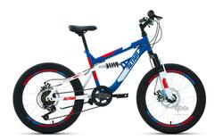Велосипед 20" ALTAIR MTB FS disc двухподвес, рост 14", 6ск., синий/красный