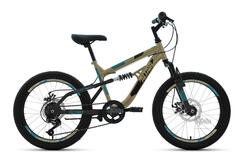 Велосипед 20" ALTAIR MTB FS D двухподвес, рост 14", 6ск., бежевый/чёрный