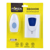 Звонок беспроводной FORZA (2*AAA, 12V/23A) 32 мелодии,водонепрониц.кнопка 924-054
