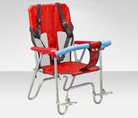 Кресло велосип.детское JL-189 стальной каркас, ремни, спинка и подушка синтетич., красное