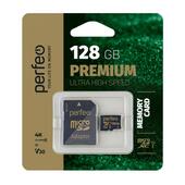 Карта памяти micro SDXC 128Gb Perfeo Class 10 с адаптером PREMIUM