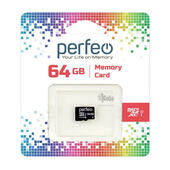 Карта памяти micro SD 64Gb Perfeo Class 10 без адаптера