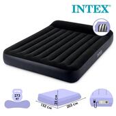 Матрас-кровать INTEX 64150NP с подголовником КВИН FIBER-TECH встр.электронасос 152см x 203см x 25см