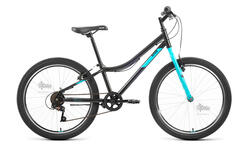 Велосипед 24" ALTAIR MTB HT 1.0 рост 12", 6ск., чёрный/голубой