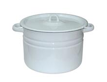 Кастрюля 8,0л. C41620 эмаль белая, металл.крышка с петлёй Сибирские Товары