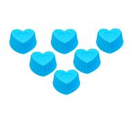 Форма д/выпечки силикон Сердечки 6шт. набор 7*3,2см. КАТУНЬ KT-S-602-6