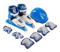 Набор 30-33р. ONLITOP (ролики, защита, шлем) пласт.рама, кол. PVC, синий/серый 4605229