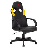 Кресло игровое Zombie RUNNER чёрный/жёлтый, искусств.кожа 1456781