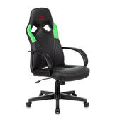 Кресло игровое Zombie RUNNER чёрный/зелёый, искусств.кожа