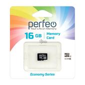 Карта памяти micro SD 16Gb Perfeo (Class 10) economy series без адаптера