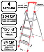 Стремянка Haushalt 4 ступени ННСУ4