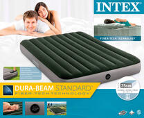 Матрас-кровать INTEX 64763 Downy Bed (fiber-tech) 152*203*25см., встроенный ножн.насос