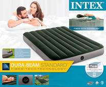 Матрас-кровать INTEX 64762 DOWNY BED, (fiber-tech) встроенный ножной насос, 137x191x25см.