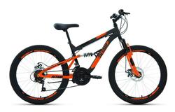 Велосипед 24" ALTAIR MTB FS D двухподвес, рост 15", 18ск., т.серый/оранжевый