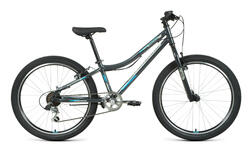 Велосипед 24" FORWARD Titan 1.0 рост 12", 6ск., тёмно-серый/бирюзовый