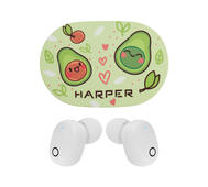 Наушники беспроводные внутриканальные с мик. HARPER HB-533 avocado (white)