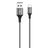 Дата-кабель USB-Type C 1.2м OLMIO BASIC тканевая оплетка, серый 2.1A