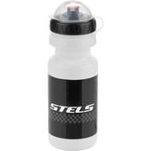 Бутылка для воды 600мл. крышка от пыли, бело-чёрная STELS CSB-505WA 550029