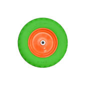 Колесо д/тележки полиуретановое 350-8 (20мм) (зелён.-оранж.)