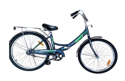 Велосипед 24" BLACK AQUA Street Beat 141 складная рама, рост 16", серый/зелёный