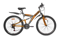 Велосипед 26" Black Agua Mount 1641V двухподвес, рост 18,5", 18ск., серый/оранжевый