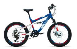 Велосипед 20" ALTAIR MTB FS D двухподвес, рост 14", 6ск., синий/красный