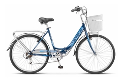 Велосипед 26" STELS Pilot 850 V складная рама, рост 19",+ корзина, т/синий