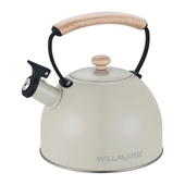 Чайник газовый 2,8л. WILLMARK WTK-3694SS зелёный, ручка из дуба