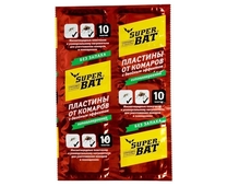Пластины от комаров и мух "Super Bat", красные, 10 шт 5437