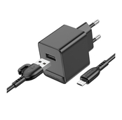 СЗУ 2100mAh Borofone 1USB + micro USB BAS11A black 1м