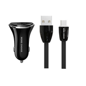 АЗУ 2400mAh More choice 2USB+ кабель micro USB AC22m Black