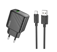 СЗУ 3000mAh HOCO 1USB + Type-C CS21A Black 1м