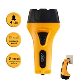 Фонарь ручной Мастер К аккум-ый, 4LED, прямая зарядка, жёлтый MHA-W1D4 4387593