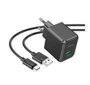 СЗУ 3000mAh HOCO 1USB + Type-C CS12A Black 1м