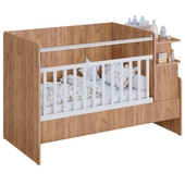 Кровать трансформер Polini kids Ameli 1150 белый-дуб крафт золотой