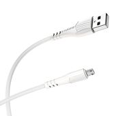 Дата-кабель USB-MicroUSB 1.0м. Borofone BX37 TPE White 2.4A
