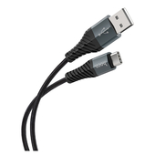 Дата-кабель USB-Type C 0.25м. Hoco X38 Black 3.0A нейлон