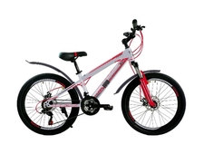 Велосипед 24" YUTA Vulcan рама 12", 21ск., серебристый/красный/чёрный