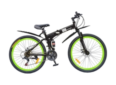 Велосипед 26" YUTA Atlas склад. рама 17", 21ск., чёрный/зелёный/серый