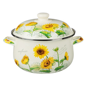 Кастрюля 5,0л. VETTA Подсолнухи эмаль с рис., подх. д/индукц. 894-523