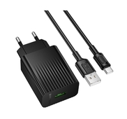 СЗУ 3000mAh Borofone 1USB + Type-C BAS72A Black