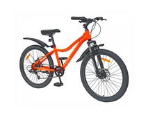 Велосипед 24" AVENGER С241D SPORT рост 13", 6ск., диск.торм., оранжевый/серебристый