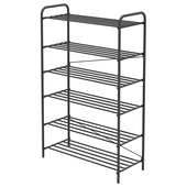 Этажерка для обуви Nika Комфорт6 ЭТК6/Ч матовый чёрный (6 металл. полок)