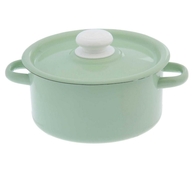 Кастрюля 2,0л. С41610.3С эмаль салатовая, металл.кр. с пл.кнопкой