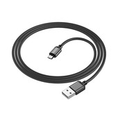 Дата-кабель USB-MicroUSB 1.0м. Borofone BX87 нейлон Black 2.4A