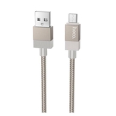 Дата-кабель USB-MicroUSB 1.0м. HOCO X110 Gold нейлон 2.4A