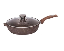 Сковорода d22 МЕЧТА Гранит Brown с22806 мраморн.покр., стекл.кр., глуб.