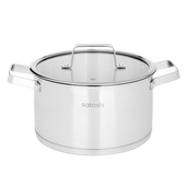 Кастрюля 5,9л. SATOSHI Шато клёп.ручки, ст.крышка, подходит д/индукции 822-268